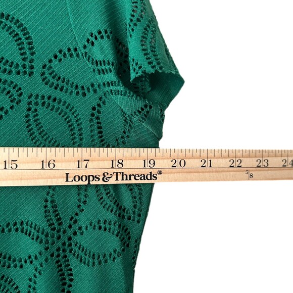 Westbound Short Sleeve Floral Green Lace Style Blouse Women’s Sz MP - Picture 5 of 10